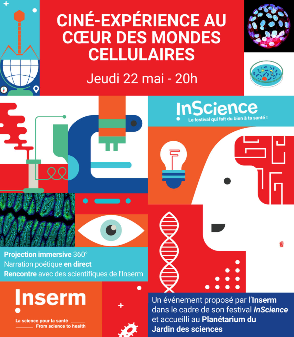 Affiche pour le festival Inserm au Planétarium